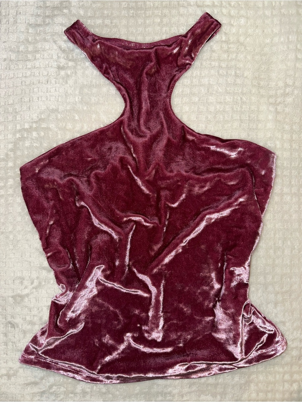 Plush Velvet Racerback Camisole in Burgundy